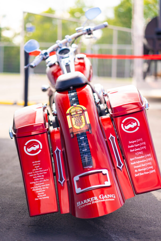 Foreigner & Shriners Children's motorcycle rear-end graphics